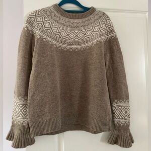 J. Crew Taupe and White Patterned Sweater